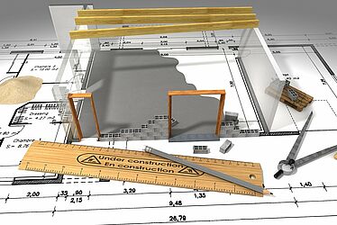 plan d'une maison en construction