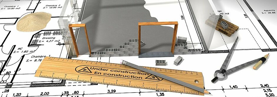 plan d'une maison en construction