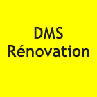 écriture "DMS Rénovation" noire sur fond jeune fluo